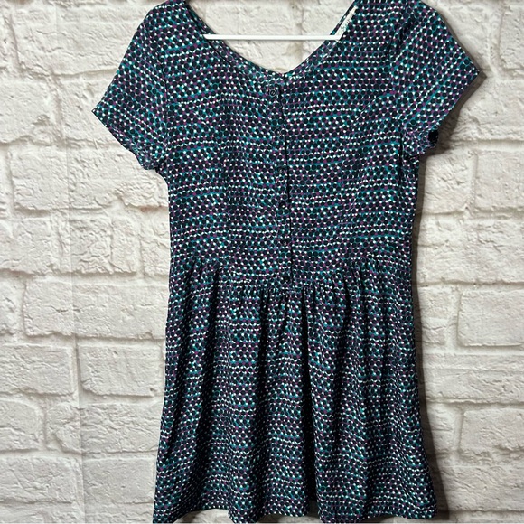 Freebird Polka Dot Dress Purple Blue Size Medium - Picture 1 of 4